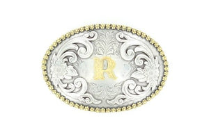 Nocona Belt Co. M&F J Initial Belt Buckle Silver