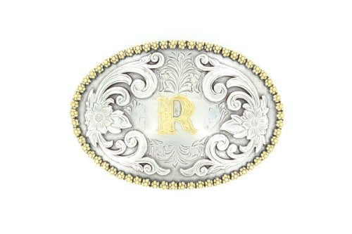 Nocona Belt Co. M&F J Initial Belt Buckle Silver