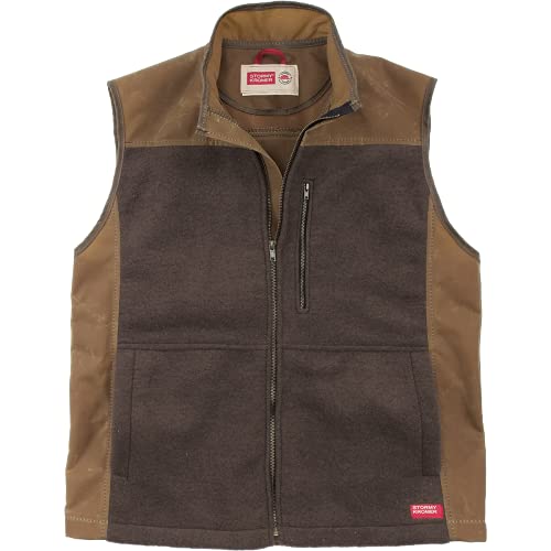 Stormy Kromer The Waxed Barrier Vest - Men's Wool Blend & Water Resistant Waxed Cotton Vest