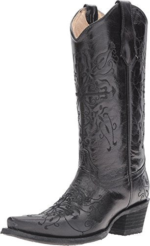 Corral Circle G Women's L5039 Cross Embroidery Brown Snip Toe Western Boots 10.5 M
