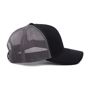 STS Ranchwear Men's Bar Patch Hat: Classic Trucker Style, Cotton-Poly Blend & Adjustable Snapback Black/Charcoal