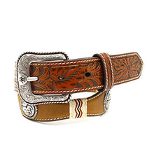 Load image into Gallery viewer, ARIAT Western Belt Boys 1 1/4&quot; Scalloped Conchos Medium Brown A1306644
