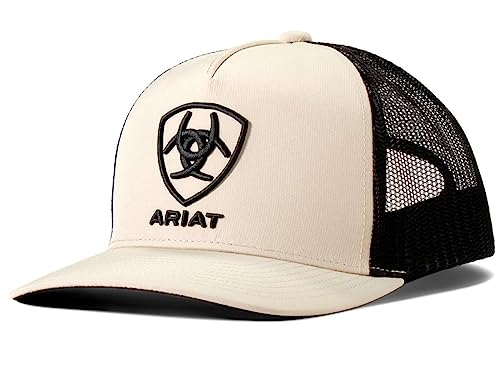 ARIAT Mens Embroidered Logo Khaki and Brown Cap