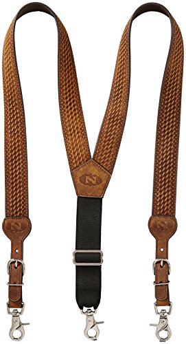 Nocona Belt Co. Men's Basic Basket Leather Suspender, black, X-Large