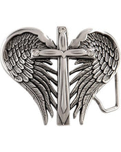 Load image into Gallery viewer, Nocona Silver Winged Cross Belt Buckle
