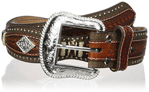 Nocona Belt Co. Men's Juniors Pro Brown Diamond Scalop