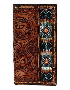M&F Western 3-D Rodeo with Wallet Embossed Bead Inlay Tan One Size
