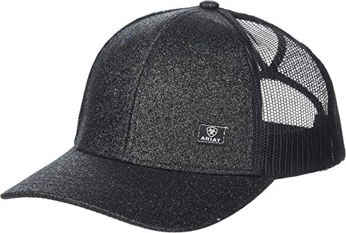 ARIAT Women's Offset Logo Glitter Messy Bun Snapback Cap