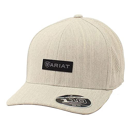 ARIAT Mens Flexfit 110 Adjustable Snapback Small Logo Patch Mesh Back Grey Hat