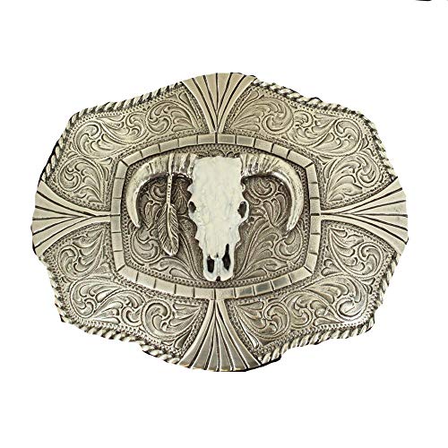 Nocona Rope Edge Steer Skull Belt Buckle