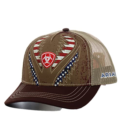 ARIAT Men's American Flag Cap, Brown