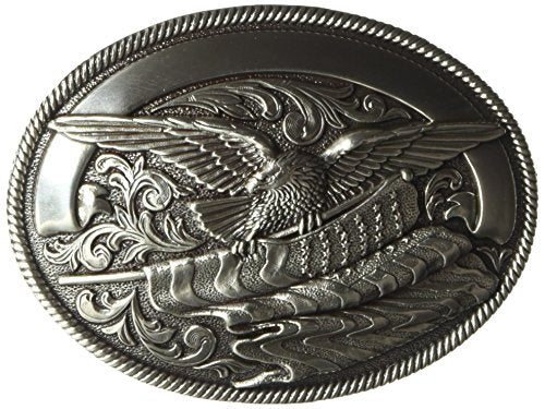 Nocona Men's Silver Eagle Flag Buckle