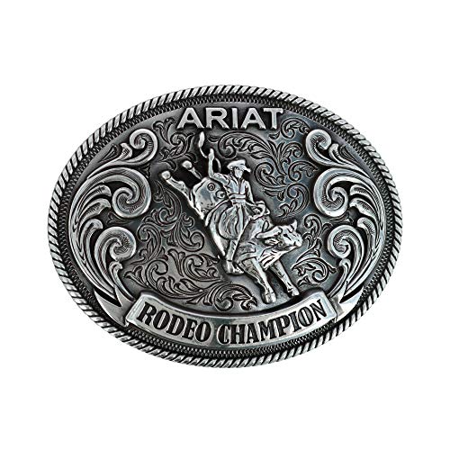 Ariat Kid's Bull Rider Motif Buckle, Antique Silver, OS