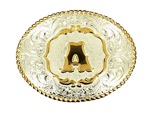 Crumrine Western Belt Buckle Adult Floral Oval K Silver Gold C349