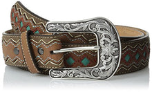 Load image into Gallery viewer, Ariat Women&#39;s Blue Diamond Inlay Center Belt, Brown, Extra Large
