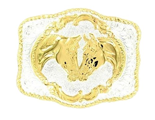 Crumrine Men's Faithful Horses Buckle Silver One Size