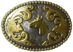 Nocona Men's 2-Tone Horse Head Oval Buckle