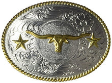 Load image into Gallery viewer, Nocona Men&#39;s Shiny Steer Star Oval Buckle
