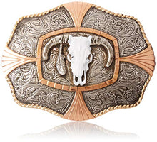 Load image into Gallery viewer, Nocona Men&#39;s Crumrine Painted Steer Scaloped Buckle
