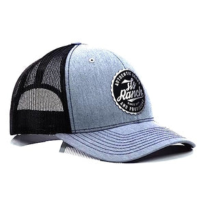 STS Ranchwear Bottle Cap Patch Hat - Adjustable Snapback Trucker Style Hat, Gray/Black