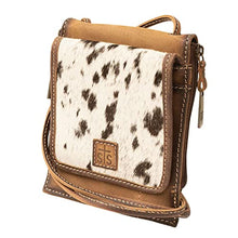 Load image into Gallery viewer, STS Ranchwear Euro Durable Leather Brown Casual Crossbody Bag with Shoulder Strap, Multi Cowhide
