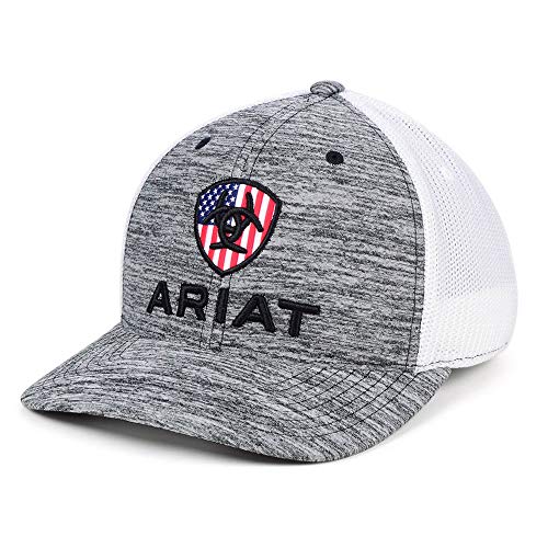 ARIAT RWB Shield Logo Flexfit110 Snapback Cap Heather Grey/White One Size