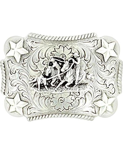 M F Western Products Boys MF Kids Team and Star Buckle Silver