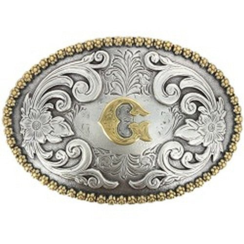 Nocona Boots Mens 37072-G Berry Oval Buckle w/Initial G Silver