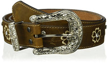 Load image into Gallery viewer, Ariat Women&#39;s Floral Stitch Berry Concho Belt, brown, Extra Large
