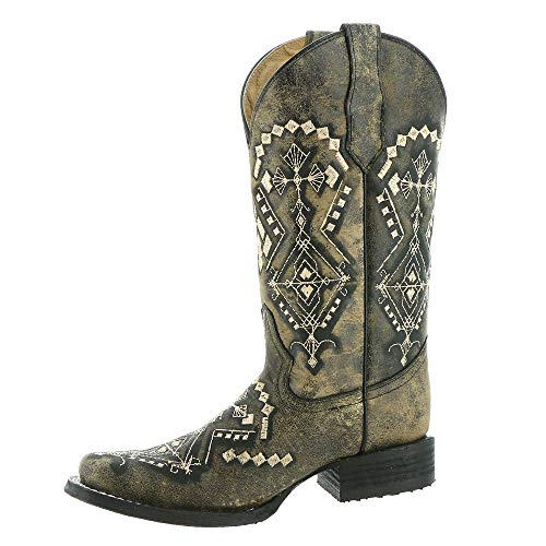 Corral Boots Womens Embroidery Square Toe Boot