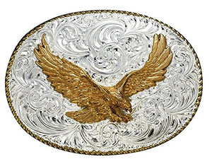 Crumrine Belt Buckle Patriotic Flying Eagle Silver Gold C02240