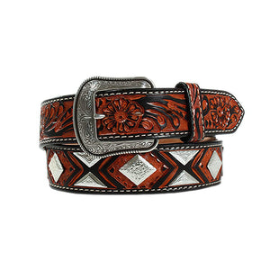 3D Men's Floral Tooled Conchos Belt