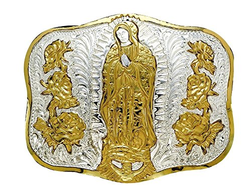 Crumine Virgin Mary Buckle - Silver Gold Plated - 3 X 4