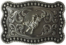 Load image into Gallery viewer, Nocona Men&#39;s Silver Bull Scalop Rectangle Buckle
