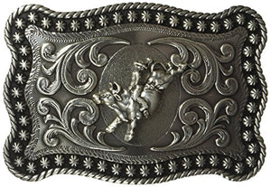 Nocona Men's Silver Bull Scalop Rectangle Buckle