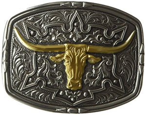 Nocona Men's Gold Steer Rounded Square Buckle