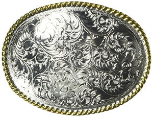 Nocona Men's Shinny Oval Gold Rope Edge Buckle