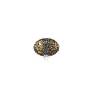 Ariat Oval Filigree Shield Berry Edge Silver Gold Western Belt Buckle | 701340554030