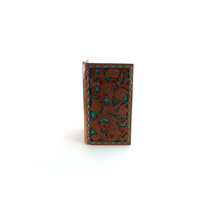 Load image into Gallery viewer, Nocona Belt Co. Unisex-Adult&#39;s Nocona Floral Inlay Buckstitch Rodeo Wallet, blue
