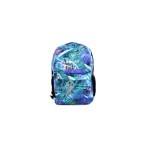 ARIAT Unisex Backpack Blue w/Palm Leaf Print One Size | 701340632196