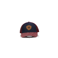 Load image into Gallery viewer, ARIAT Ladies Heather and Cork Patch Denim/Red Adjustable Snapback Hat | 701340669291
