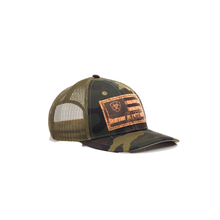 Load image into Gallery viewer, ARIAT Women’s Hat Baseball Cap Logo Mesh Flag Cork Patch Logo Camo
