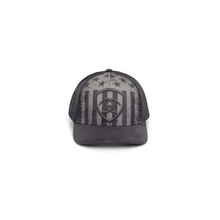 Load image into Gallery viewer, ARIAT Men&#39;s Grey USA Flag Snapback Embroidered USA Shield Logo Cap | 701340705128
