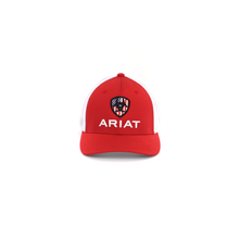 Load image into Gallery viewer, ARIAT Men&#39;s Red Flexfit USA Shield Logo Cap | 701340708839
