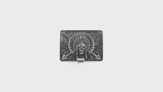 Ariat Rectangle Chief Skull Buckle Antique Silver One Size | 701340621886