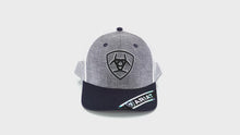 Load and play video in Gallery viewer, ARIAT Men&#39;s Snapback Grey Embroidery Navy | 701340669369

