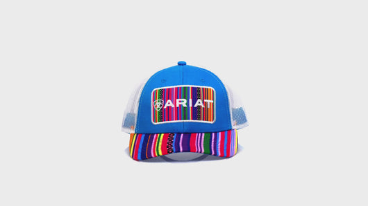 ARIAT Ladies Snap Back Striped Hat, Multicolored | 701340691711