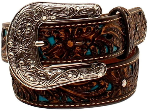 Ariat Girls Rhinestone Sparkly Floral Belt --|-- 14784