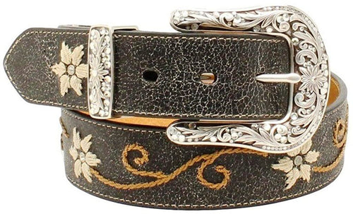 M&F Western Floral Embrodery Belt --|-- 7179