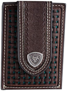 Ariat Men'S Basket Weave Money Clip Brown One Size --|-- 1511